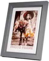 Nuotraukų rėmelis - Fandy 40x50 Kampinis Medinis Nuotraukų Rėmas 20mm Pilkas