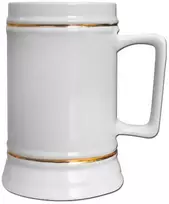 Gėrimų indai - Alaus Puodelis Ornamentuotas Baltas BAROK 150x90 mm nuo ARGO, 420g, Baltas