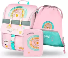 Baagl mokyklinis ergonomiška kuprinė rinkinyje, 18 l, poliesteris, reguliuojamos petnešos, A-34273