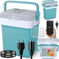 peme elektrinis kelioninis šaldytuvas 25,7 l, vėsinimas ir šildymas, dviguba įtampa 12 V/220–240 V, Eco režimas