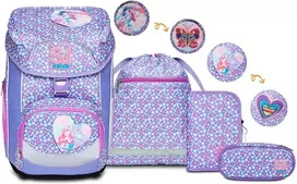 SJ GANG STYLE JAM GANG ergonomiška mokyklinė kuprinė su penalu ir dėklu, 22 l, 27 x 42 x 22 cm, violetinė, 60C202323-377
