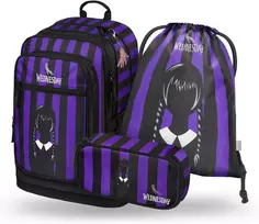 Baagl mokyklinė kuprinė mergaitėms, 3 dalių rinkinys, 29 l, ergonomiška, 45 x 33 x 11 cm