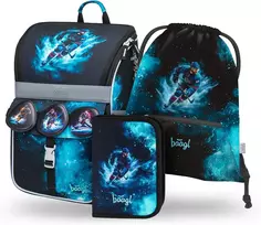 Baagl ergonomiškas mokyklinė kuprinė vaikams, 18 l, poliesteris, komplektas Zippy Set 3