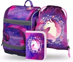 Baagl mokyklinės kuprinės rinkinys Zippy Plus, 3 dalių, 21 l, ergonomiška, pradinukams
