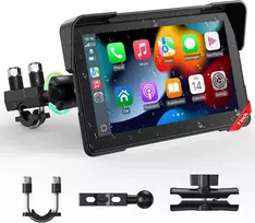 LAMTTO motociklininkų 7 colių IP67 GPS navigacijos sistema su CarPlay, Android Auto ir Bluetooth 5.0, RM