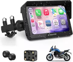 Carpuride 5 colių GPS motociklo ekranas su CarPlay, Android Auto, TPMS, dviem Bluetooth, W502TPRO