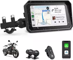Jansite navigacija motociklams su 4K vaizdo registratoriumi, 6,25" ekranas, IP67, 64GB, Bluetooth, Android Auto, CarPlay, MT52