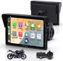 aphqua belaidis CarPlay ir Android Auto motociklams, 5 colių lietimui jautrus vandeniui ekranas A522