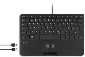 Klaviatūra Perixx Perixx PERIBOARD-526 H EN, su laidu mini USB klaviatūra, trackball, USB hub