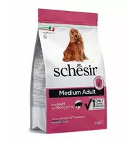 Schesir Original, sausas maistas, šuniui, szynka, 3kg, maišelis, suagusiems vidutinio dydžio veislėms