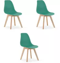 Leobert Kėdė su buko medienos kojomis, žalia, 80 × 46 × 54,5 cm, 3 vnt.