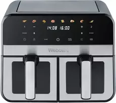 Gruzdintuvė BEZTŁUSZCZOWA PODWÓJNA AIR FRYER DWUKOMOROWA Keramikinė WEBBER