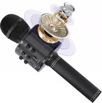 Mikrofonas Maxy Mikrofonas karaoke su głośnikiem pašvietimas RGB juoda