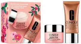 Clinique „Sunkissed Essentials“ rinkinys: drėkinamasis veido kremas 30 ml + savaiminio įdegio gelis be aliejaus 30 ml