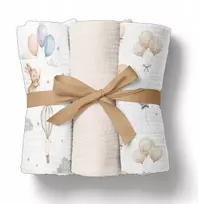 Bocioland 3008 Vystyklai MUŚLINOWE 70X70 3-PACK BEŻ BL300