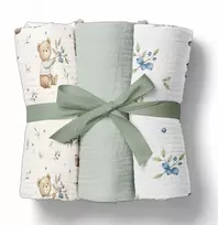 Bocioland 3022 Vystyklai MUŚLINOWE 70X70 3-PACK Žalias BL302