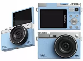 Skaitmeninis fotoaparatas Xrec Aparat Skaitmeninis 64mp / 4k / 16x Zoom / Obrotowy Ekran Lcd 2,88" / Xrec C77 / Mėlyna