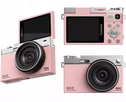 Skaitmeninis fotoaparatas Xrec Aparat Skaitmeninis 64mp / 4k / 16x Zoom / Obrotowy Ekran Lcd 2,88" / Xrec C77 / Rožinė