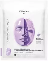 L'biotica Švytėjimo suteikianti ir lyginamoji kolageno kaukė su niacinamidu mikrokapsulėse, 1 vnt.