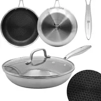 Keptuvė Brunbeste Keptuvė plieninė su dangteliu indukcija NON-STICK plaster miodu 30CM BRUNBESTE BB-5557