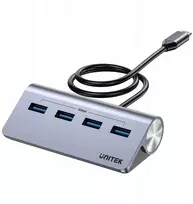 Unitek Ergonomiczny hub USB-C | 4x USB-A | 5Gbps