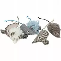 Trixie Rinkinys myszek, katei, pliušinis/poliester, 8 cm, su kocimiętką, 72 vnt/OPAK