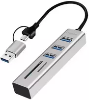 LogiLink Hub 3xusb3.0 su atminties kortelių skaitytuvu pamięci