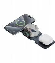 Įkroviklis Energea Įkroviklis indukcinė Bazic GoMag Trio Plus składana 3w1 15W Fast Charging MagSafe tamsiai mėlyna