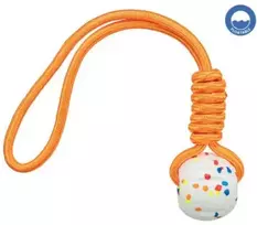 Trixie Light & Strong, kamuoliukas su virvute, žaislas, šuniui, balta/wielokolorowa, EPS, o 7,5 cm / 40 cm