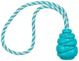 Trixie Super Strong kamuoliukas skacząca su virvute, žaislas, šuniui, jasnoniebieska, TPR, 33 cm / 5,1 cm