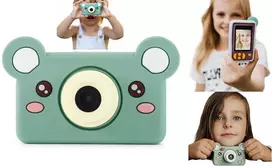 4Cv Mobile 4CV mobilus skaitmeninis fotoaparatas vaikams, 24 megapikselių vaizdo įrašymo 1080p LCD 2 colių + 32GB kortelė / Kiimento / C modelis / Lokys / Žalias