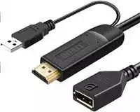 „PremiumCord“ HDMI 2.0 į DisplayPort 1.2 adapteris, 4K@60Hz raiška, 25 cm