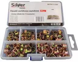SILVER Sidabrinis SIDABRINIAI METALINIAI TVIRTINIMO ŽIEDAI 75vnt.