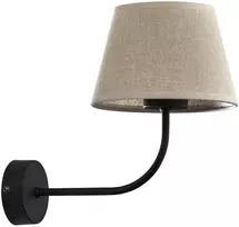 TK Lighting klasikinis sieninis šviestuvas miegamajam, Čikaga, 4186, lininis gaubtas, juodas