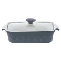Porcelianinis kepimo indas su dangčiu Zyle ZY1820CDGY pilkas, 2 L