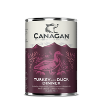 Canagan Turkey & Duck Dinner konservai su kalakutiena ir antiena šunims, 400 g
