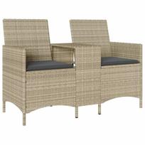 Dvivietė sodo sofa，Lauko sofa su pagalvėlėmis ir staliuku, šviesiai pilka CFE51081