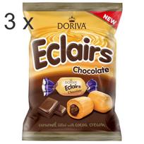 Karameliniai „Eclairs“ su šokolado skonio grietinėlės įdaru 3 kg.