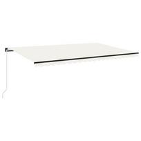 Rankiniu būdu ištraukiama markizė su led vidaXL, kreminė, 500x350cm