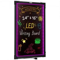 Piešimo planšetė LED rašymo lenta, 40.5x60.5x0.9 cm, apšviestas neoninis efektas