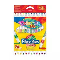 COLORINO KIDS dvipusiai flomasteriai, 12 vnt., 24 spalvos, 32353PTR