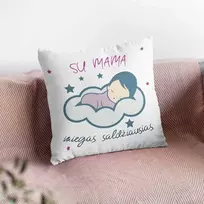 Pagalvės užvalkalas "Su mama miegas saldžiausias"