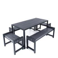 Tamsiai pilkas sodo baldų komplektas „Garden 4“