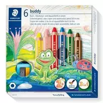 Spalvoti pieštukai STAEDTLER Buddy 3in1, 6 spalvų