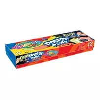 Guašas Colorino Kids, 12 spalvų (2 šviečiančios tamsoje spalvos), 20 ml