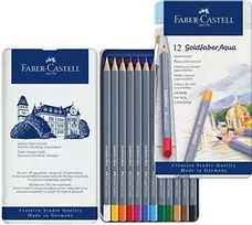 Faber-Castell – akvarelis. penk. „Goldfaber Aqua“ skarda (12 vnt) (114612)