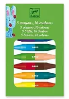 Djeco Dvipusės vaškinės kreidelės (8 vnt., 16 spalvų) ( DJ08874 )