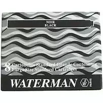 Rašalo kapsulės WATERMAN, 8 vnt., Juoda