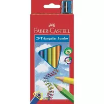 Spalvoti pieštukai Faber-Castell Junior Grip, tribriauniai, 20 spalvų, su drožtuku
