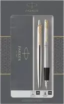 Dovanų rinkinys Parker Jotter Steel GT (plunksnakotis + automatinis rašiklis)